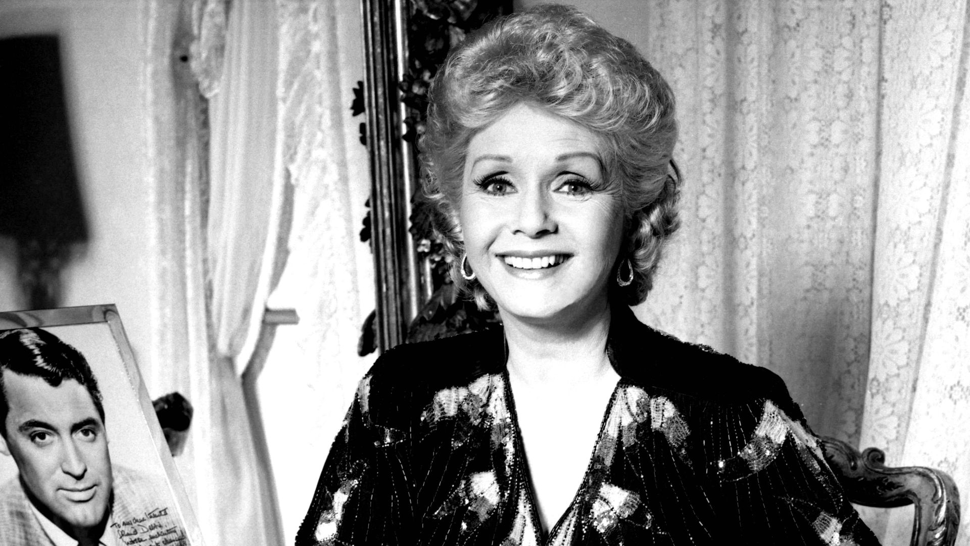 portrait of Debbie Reynolds at home Los Angeles