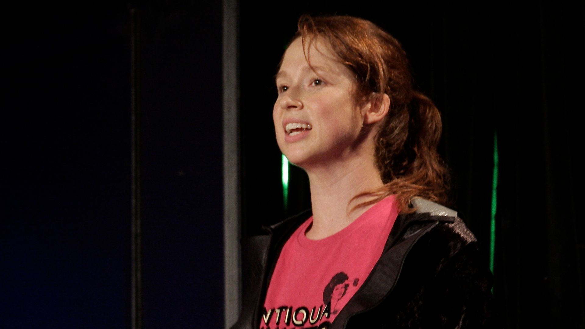 Ellie Kemper performing in her show