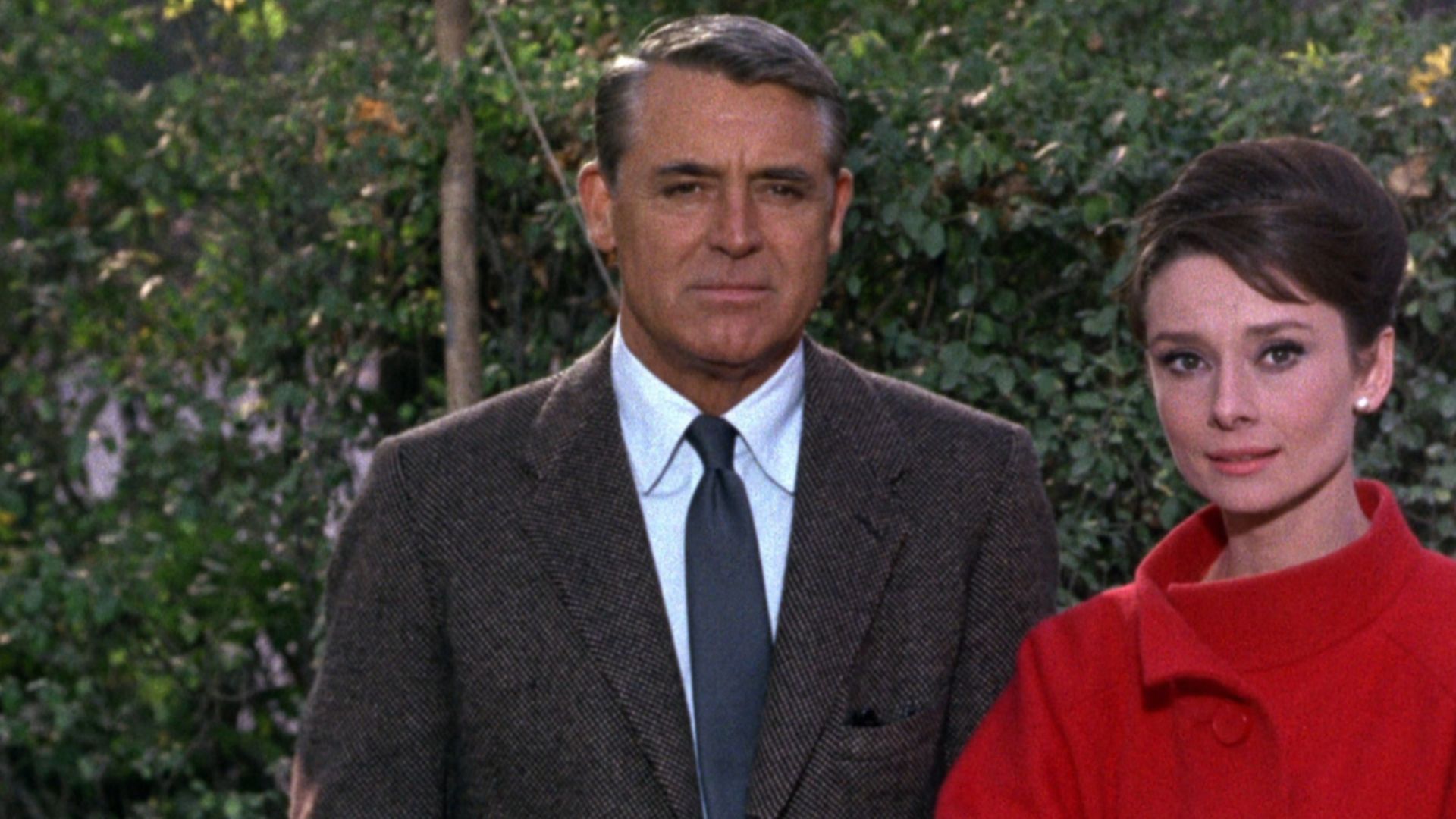 Screenshot of Cary Grant and Audrey Hepburn from the film Charade