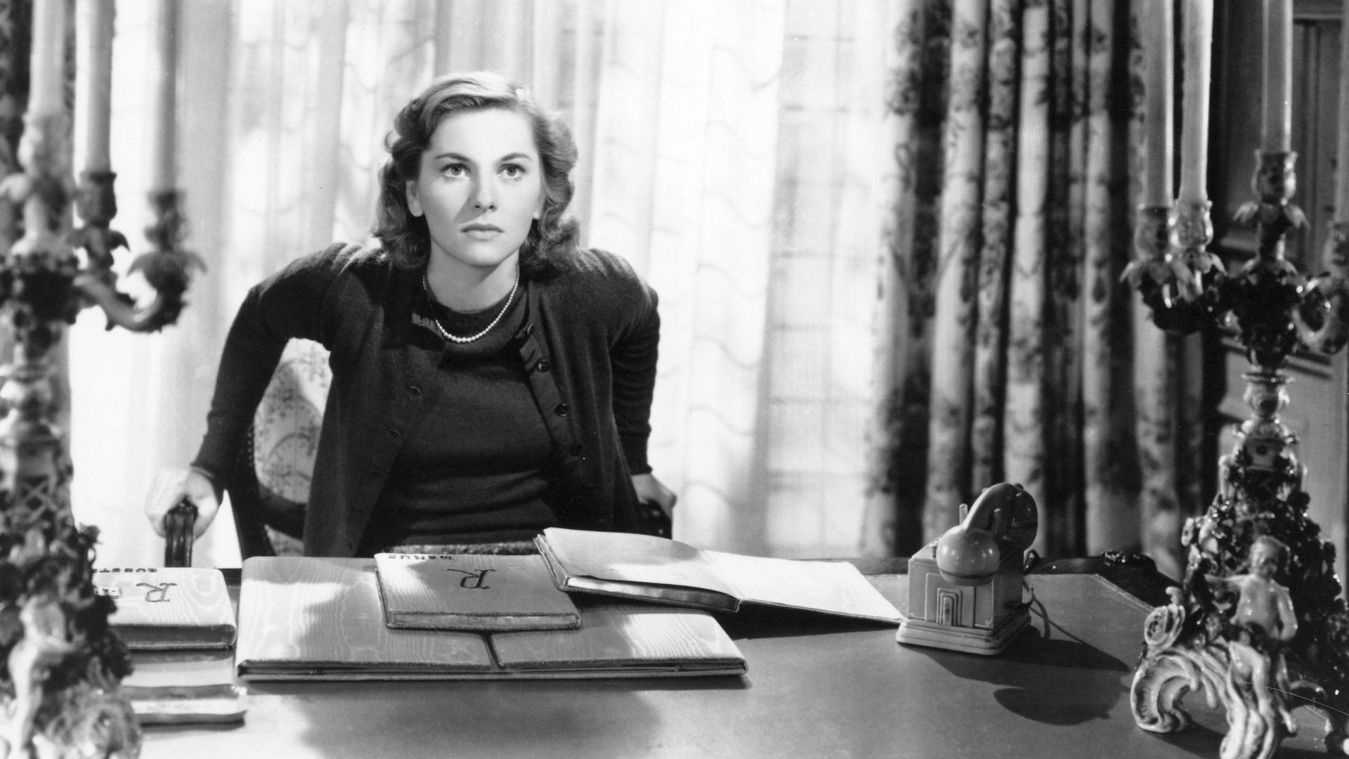 Promotional photograph of Joan Fontaine in the film Rebecca