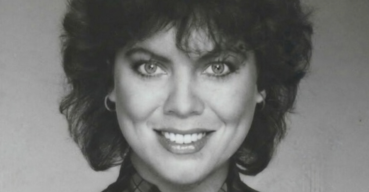 Black and white portrait of Erin Moran