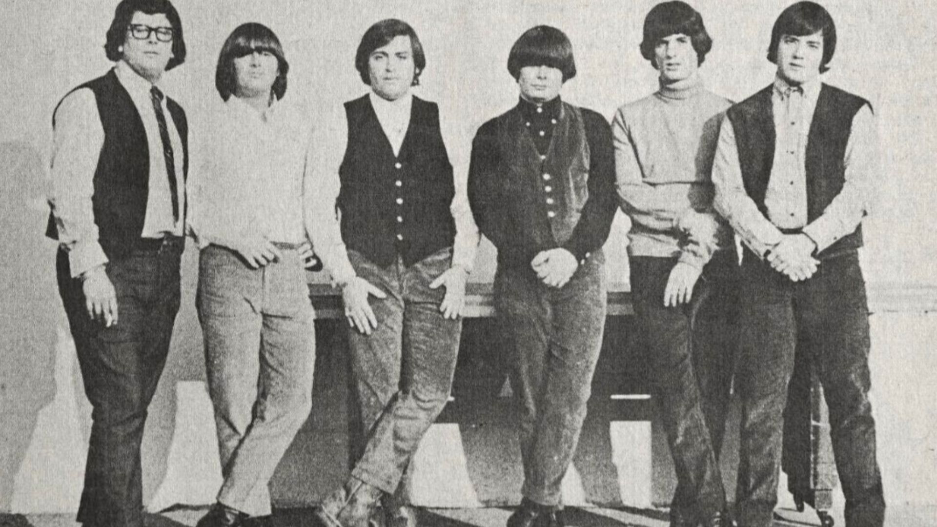 The founding lineup of The Turtles, featured in the August 1966 issue of Hit Parader magazine. However, drummer Don Murray and bassist Chuck Portz were out of the band by then, so the picture would have been taken earlier.
