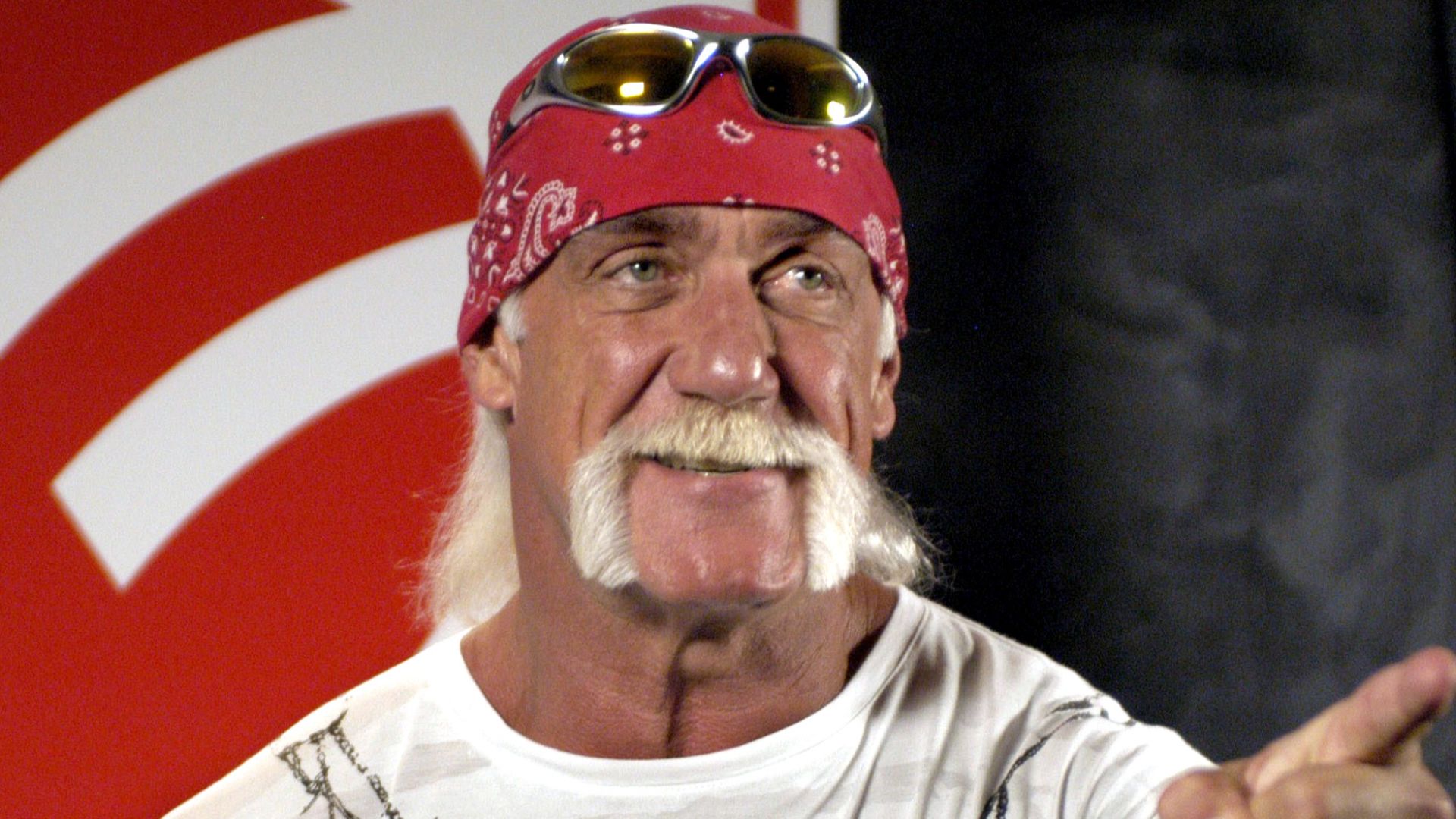 *Hulk Hogan
Original description:  World Wrestling Entertainment star Hulk Hogan was the first to tape a message of support for the troops before the start of SummerSlam at the MCI Center in Washington on Aug. 21. Patients were special guests at the event