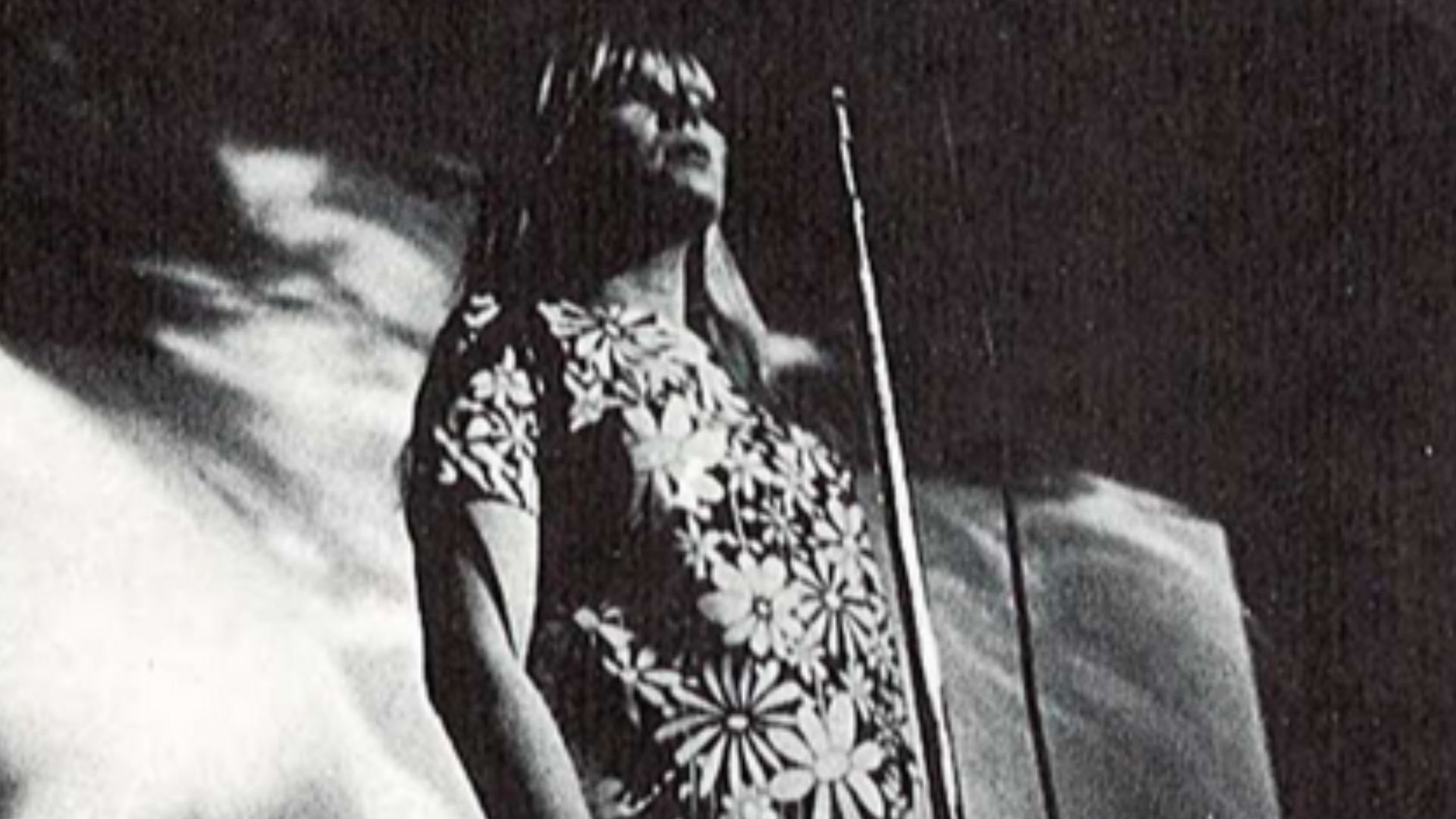Catherine James on stage with Velvet Underground & Nico. Photograph taken at a performance of Andy Warhol's