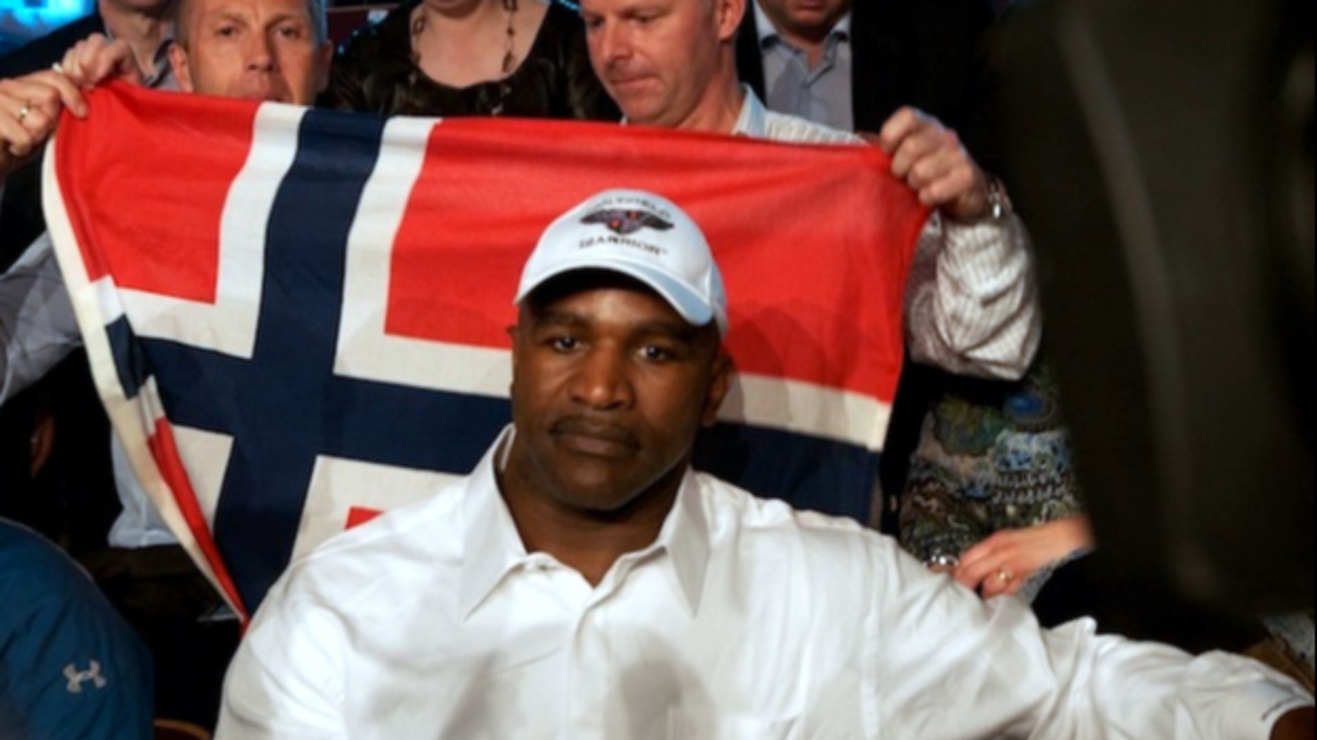 Evander Holyfield at the Herning Kongrescenter, Herning, Denmark on April 2, 2011.