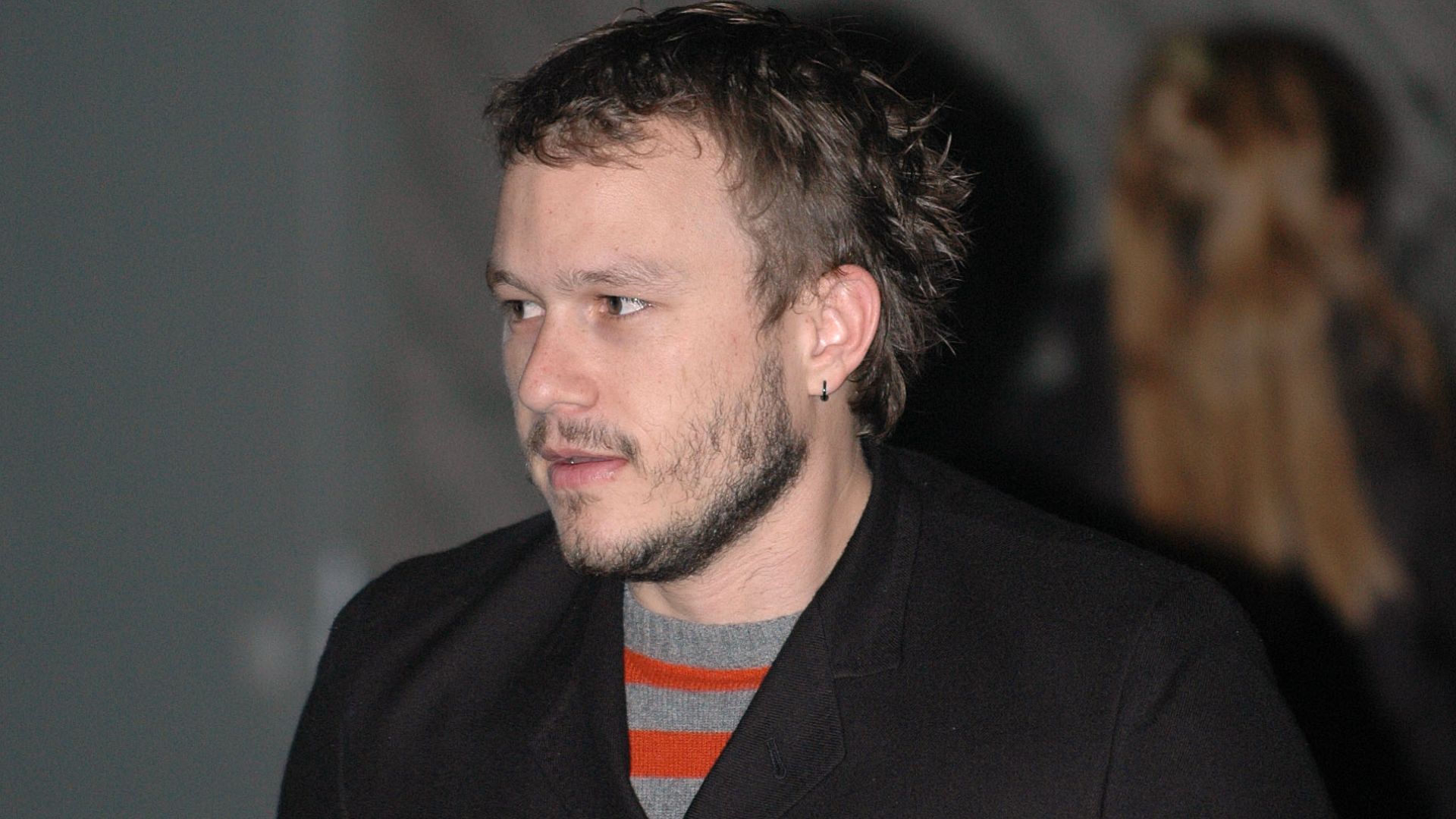 Heath Ledger at the press conference for his movie