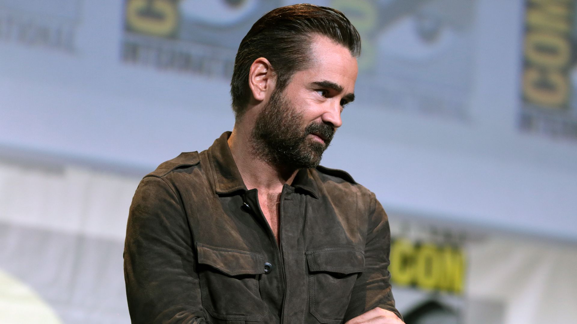 Colin Farrell speaking at the 2016 San Diego Comic Con International, for