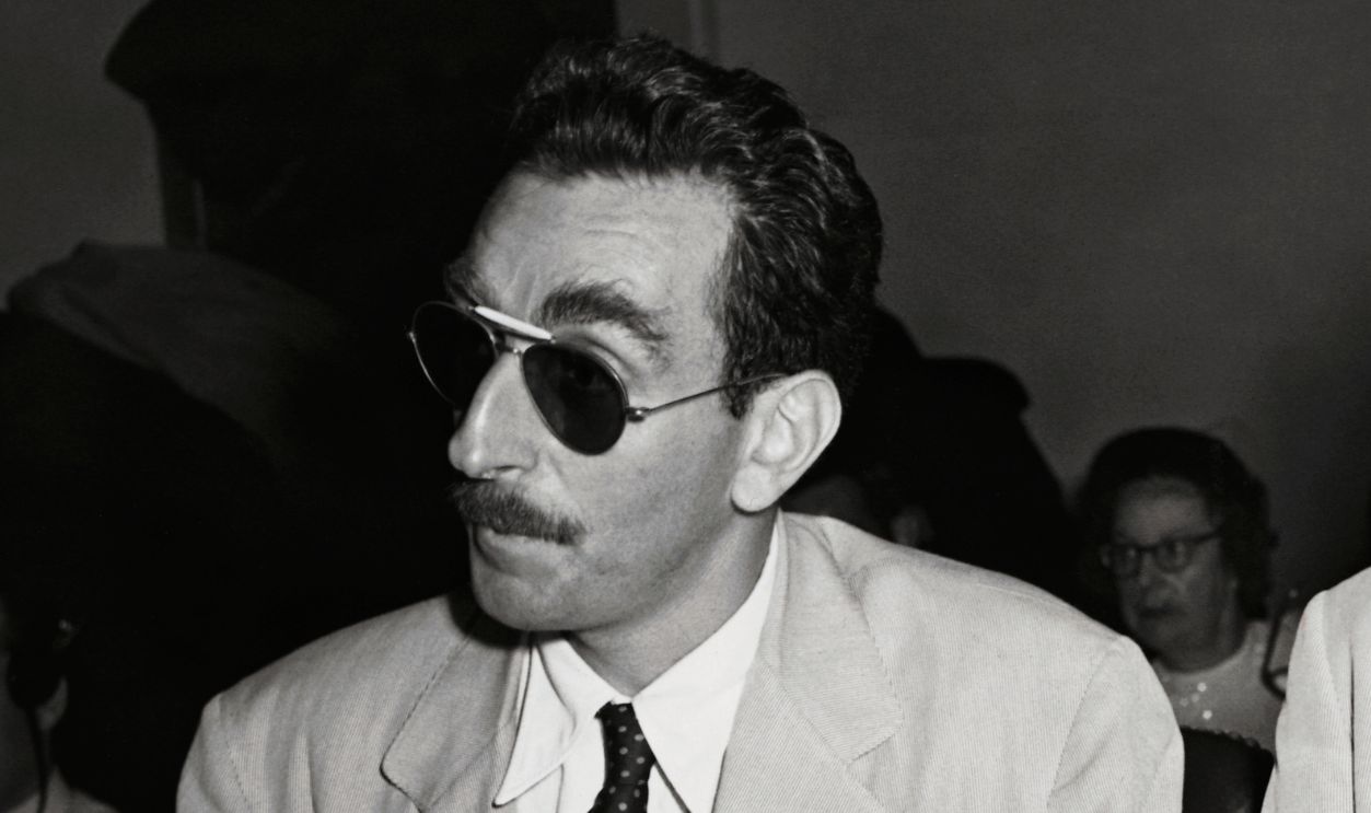 Screen actor Jeff Corey (left) with his attorney A.L. Wirin (right), witness at today's session of the House Un-American Activities Committee. Cory was the first name actor to appear before the Committee, he was an unfriendly witness that refused to answer questions.