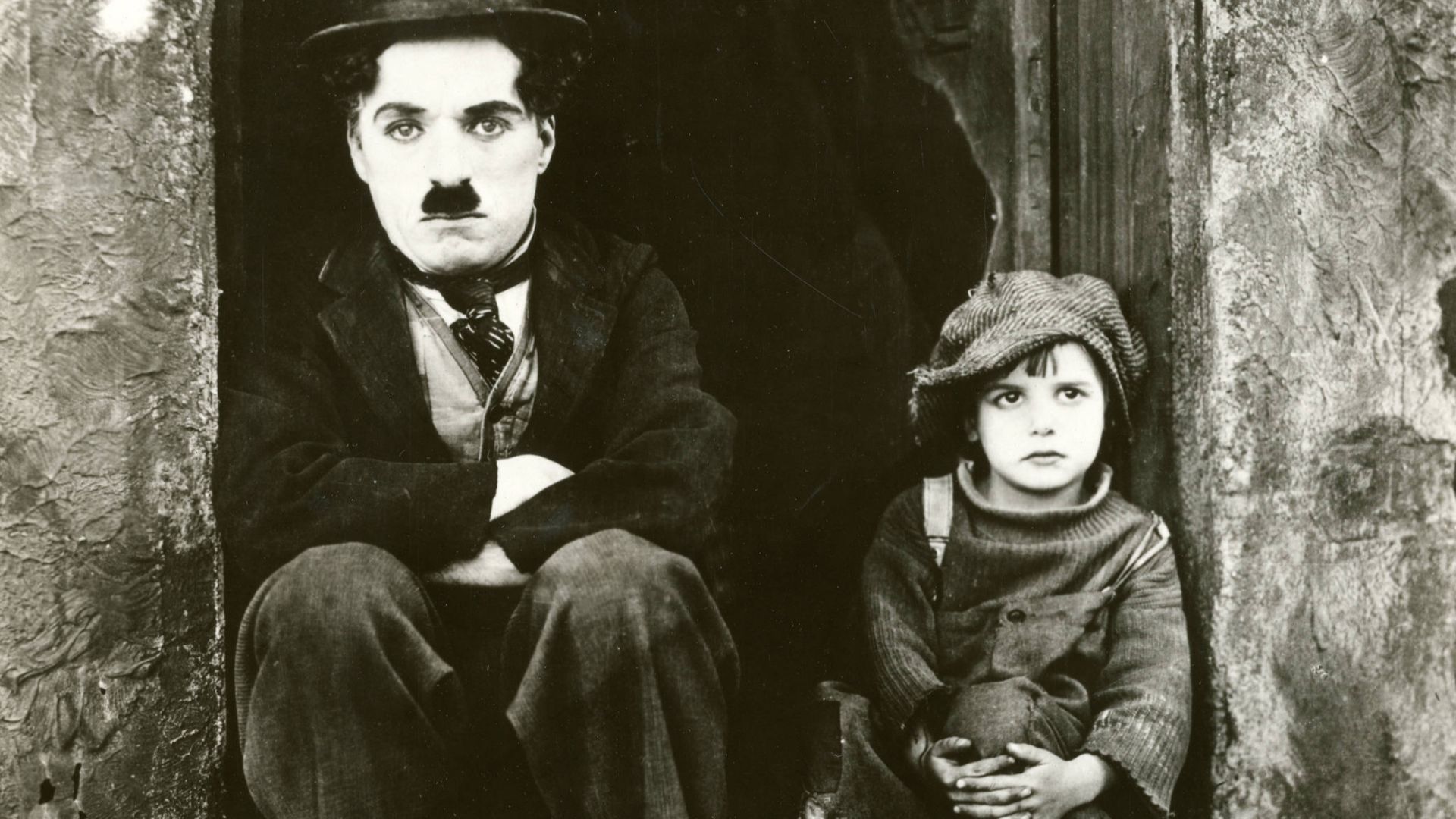 Charlie Chaplin and Jackie Coogan in The Kid
Subjects: motion pictures, actors, children as actors