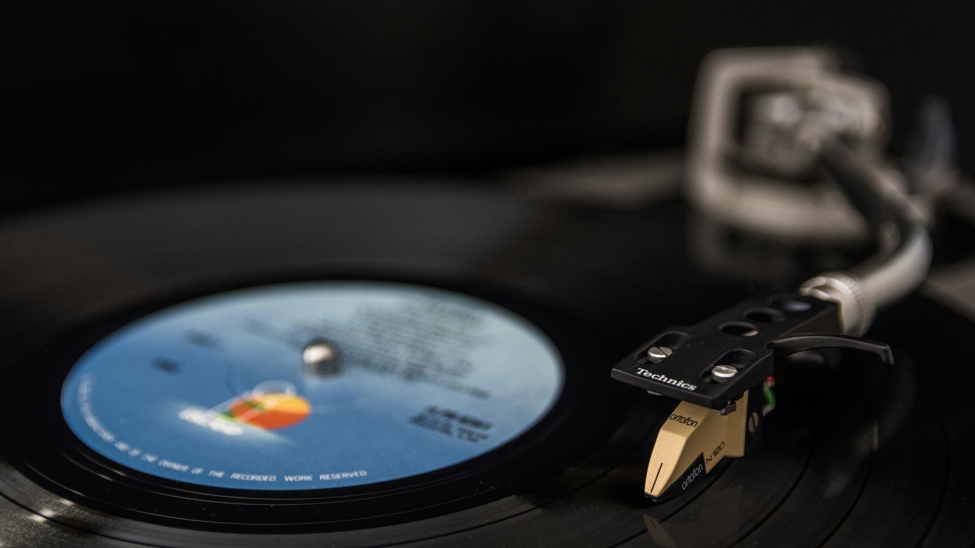 vinyl record on vinyl record player