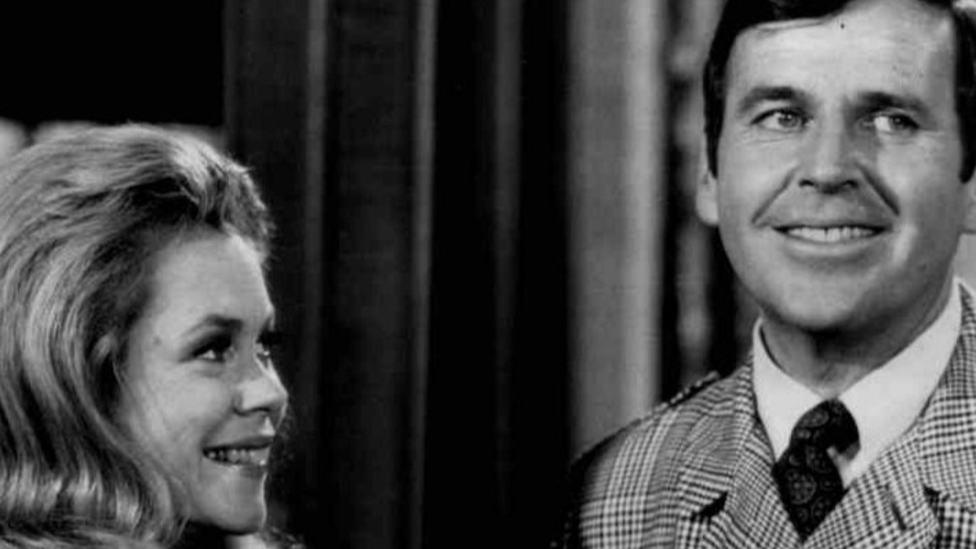 Publicity photo of Elizabeth Montgomery and Paul Lynde from Bewitched, 1968.
