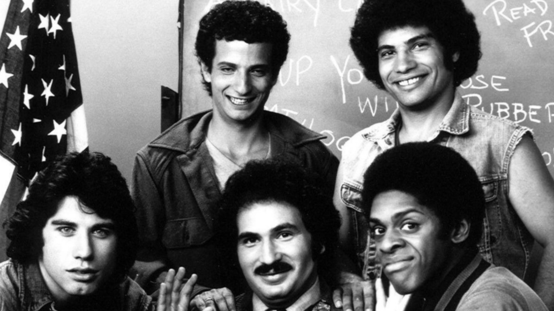 Main cast photo from the television program Welcome Back, Kotter.