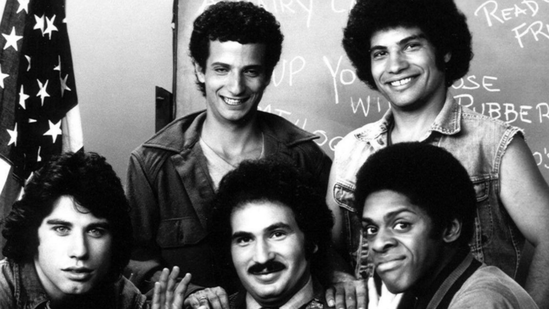 Main cast photo from the television program Welcome Back, Kotter.