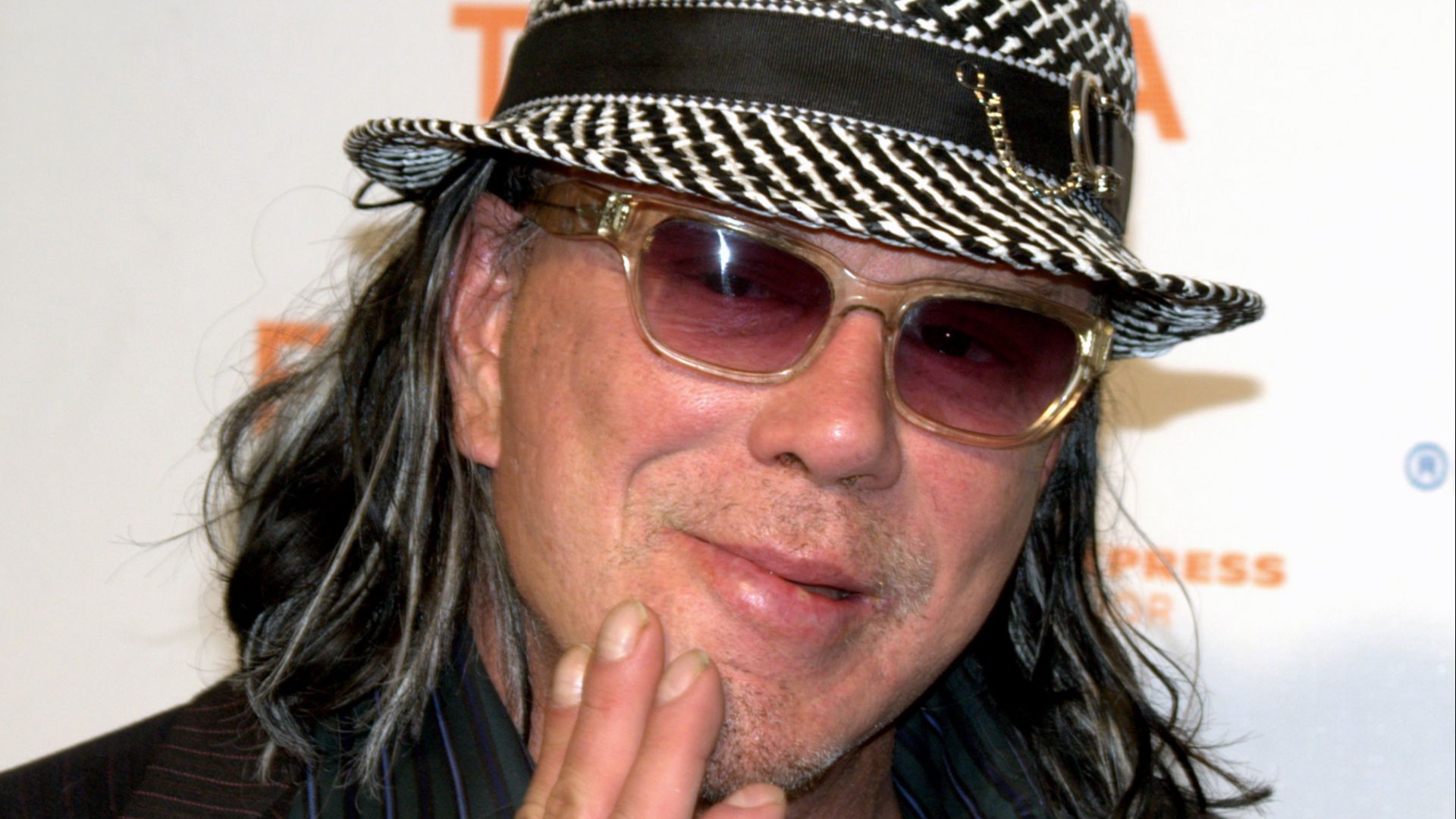Mickey Rourke at the 2009 w:Tribeca Film Festival for the premiere of City Island.  Photographers blog post about the event for this photo.