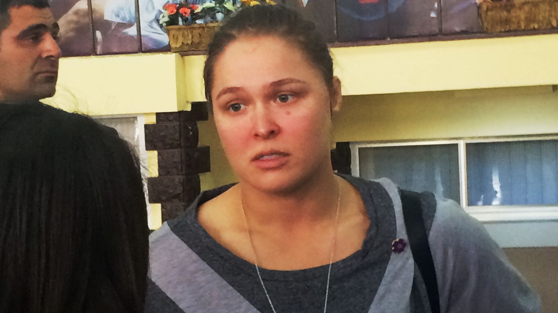 Ronda Rousey after her open workout at Dinamo center, Yerevan, Armenia.
