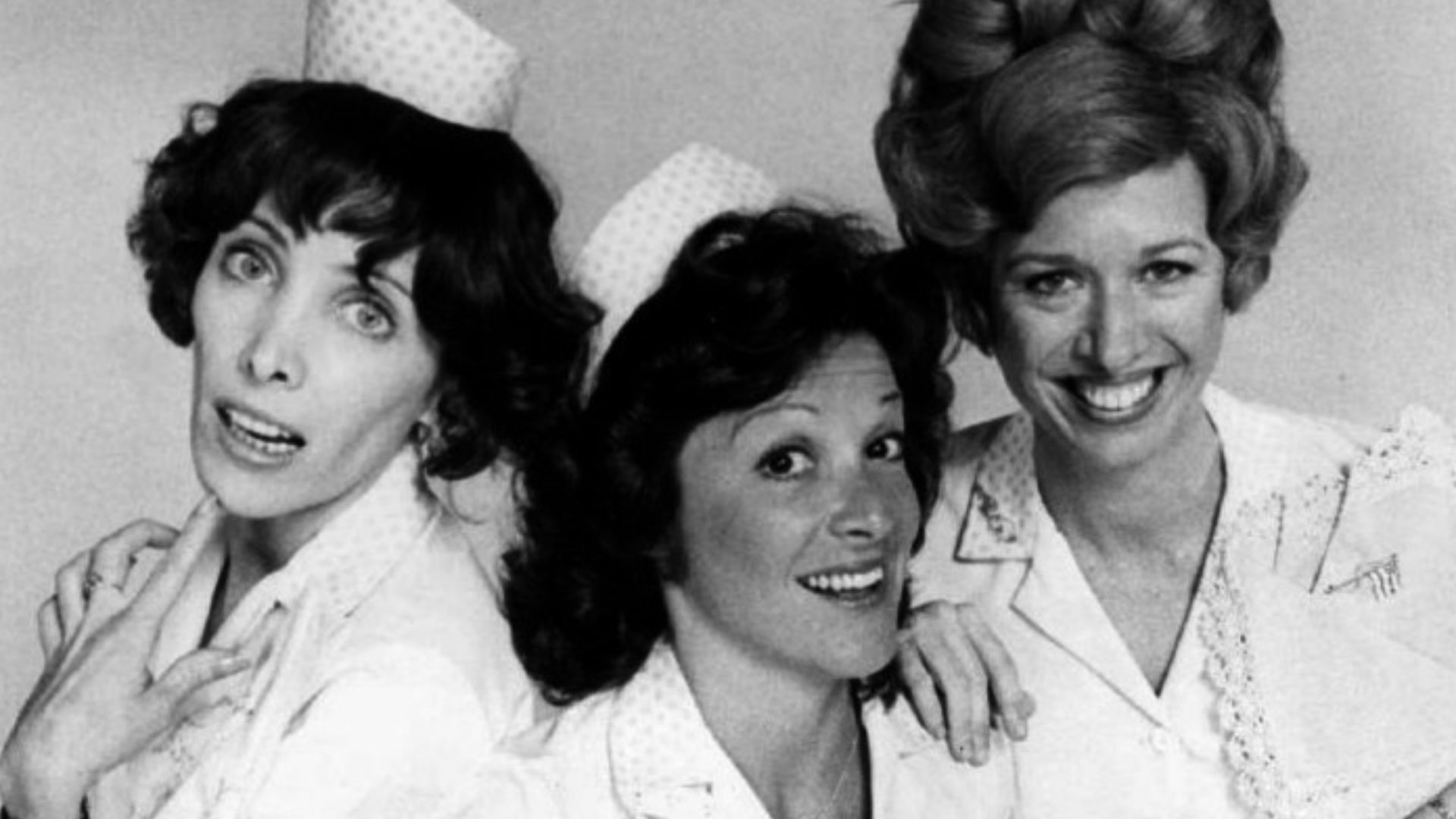 Cast photo of the waitresses at Mel's Diner from the television program Alice.  From left: Beth Howland as Vera, Linda Lavin as Alice, and Polly Holliday as Flo.