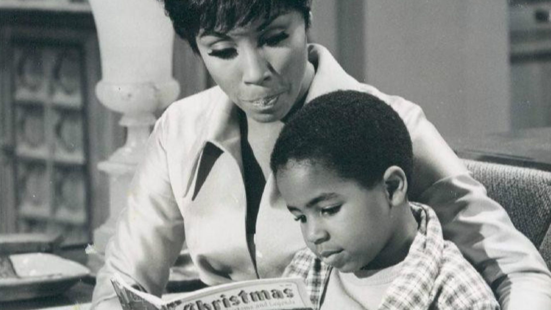 Publicity photo of Diahann Carroll and Marc Copage from television program Julia.