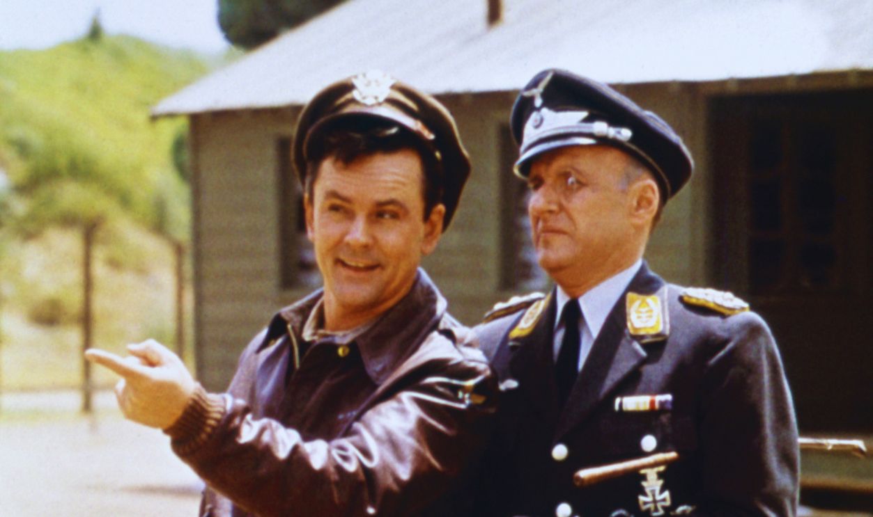 Gettyimages - 1151210846, Hogan's Heroes Actors Bob Crane (left) as Colonel Robert E. Hogan and Werner Klemperer as Colonel Wilhelm Klink in the television series 'Hogan's Heroes', circa 1967. 