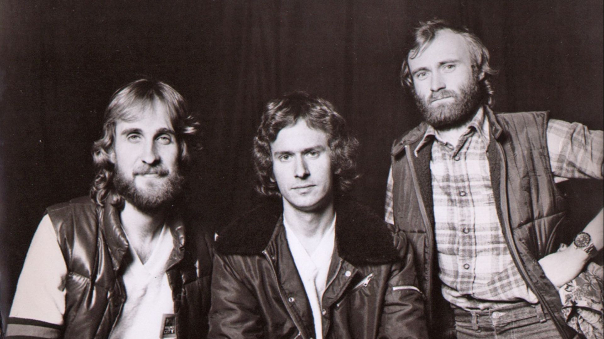 Press photo of the band Genesis by Atlantic Records to promote their album Duke (1980). No copyright markings on the photo and no registration could be found in the US Copyright Registry