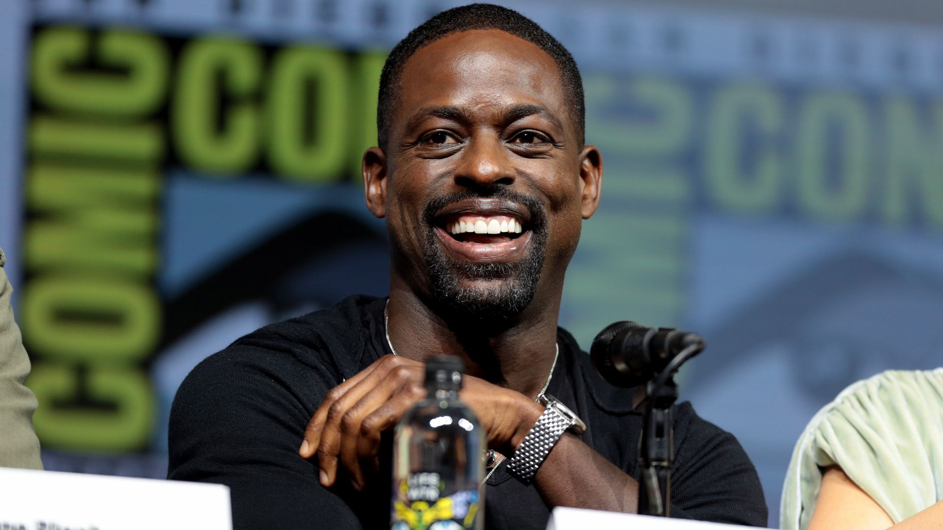 Sterling K. Brown speaking at the 2018 San Diego Comic Con International, for