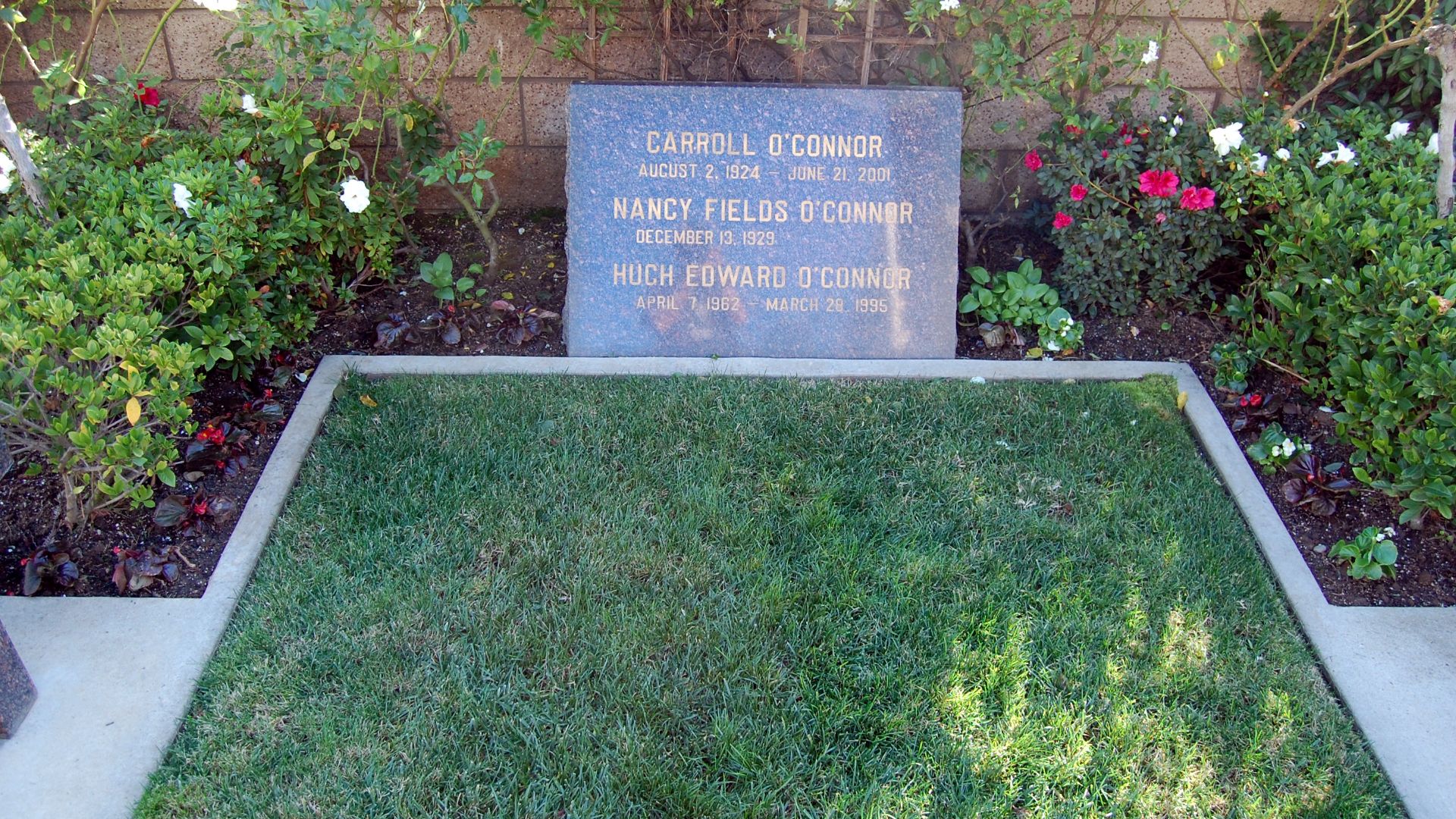 Carroll O'Connor grave at Westwood Village Memorial Park Cemetery in Brentwood, California. December 2011.