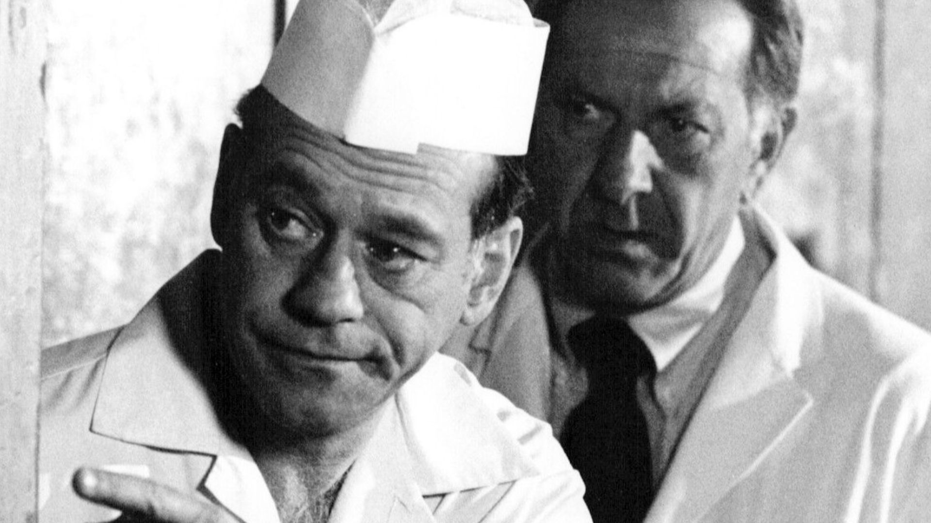 Photo of Jack Klugman and Wynn Irwin from the television drama Quincy M. E..