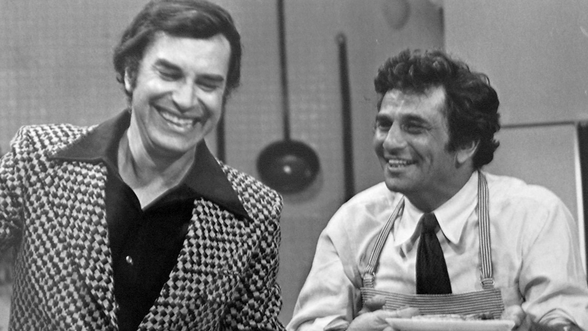 Photo of Martin Landau and Peter Falk from the television series Colombo.  The episode is