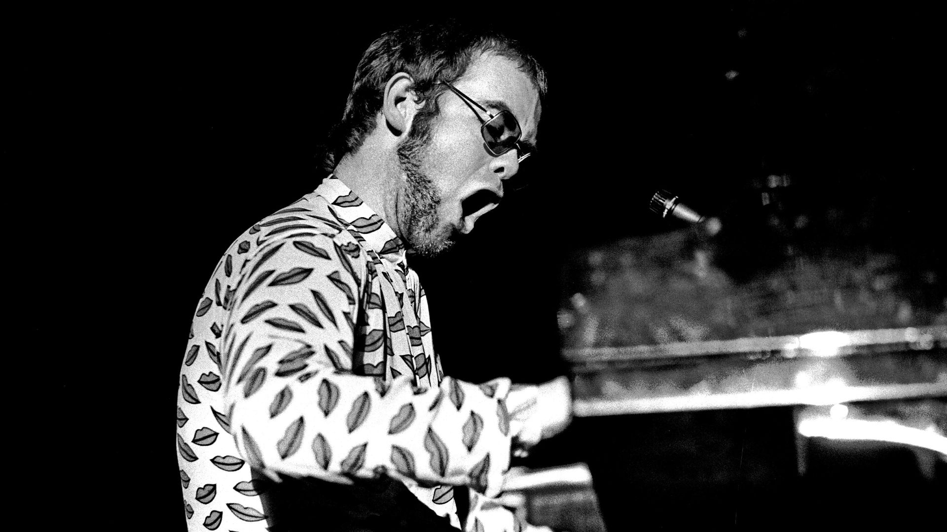 Elton John performing in Hamburg, Germany, March 1972.