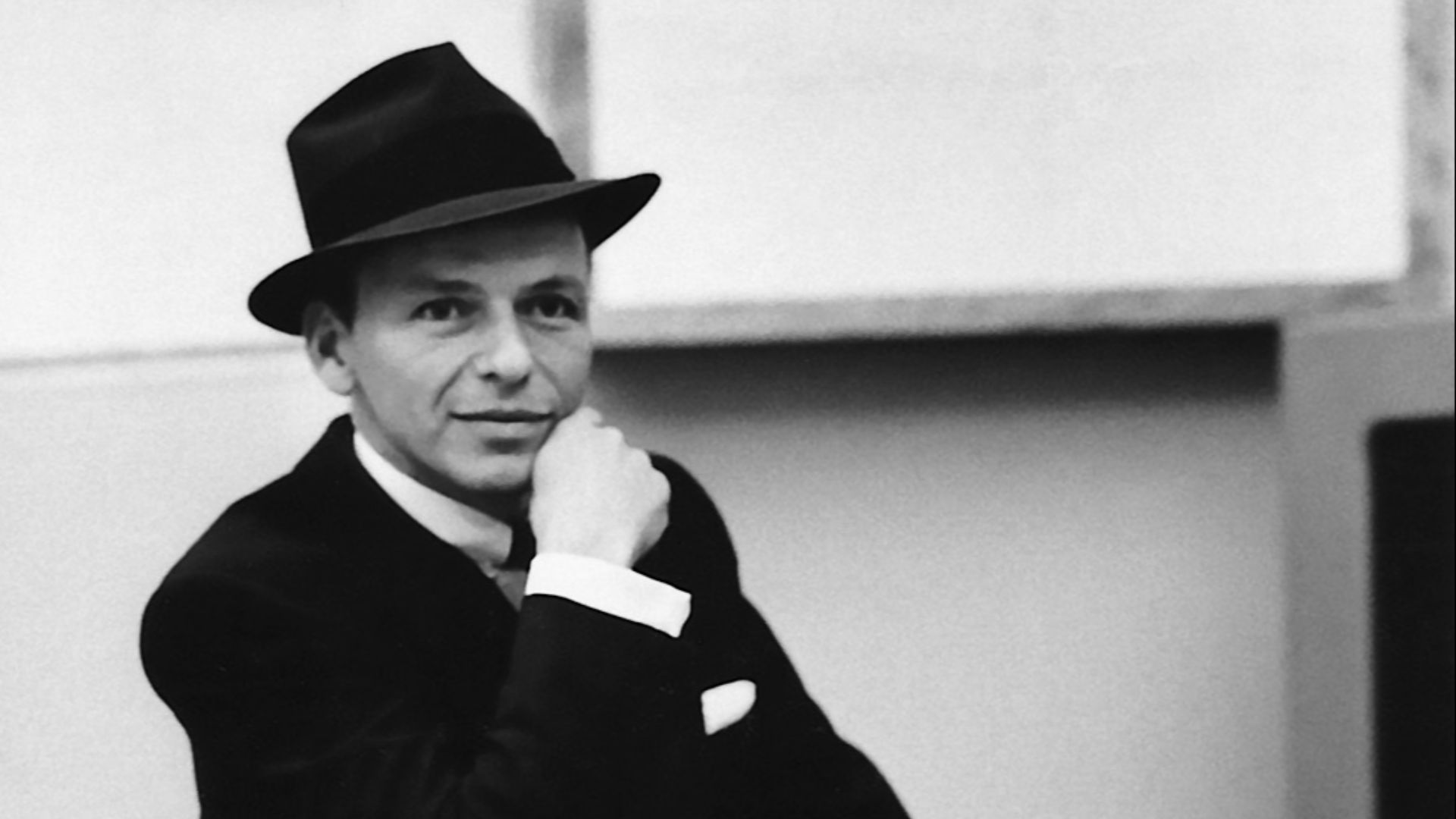 Portrait of Frank Sinatra in the recording studio, October 1957. Capitol Records released the publicity photo to the press to promote Sinatra's appearance in the film Pal Joey, which premiered later that month, and an unnamed upcoming album on Capitol, pr