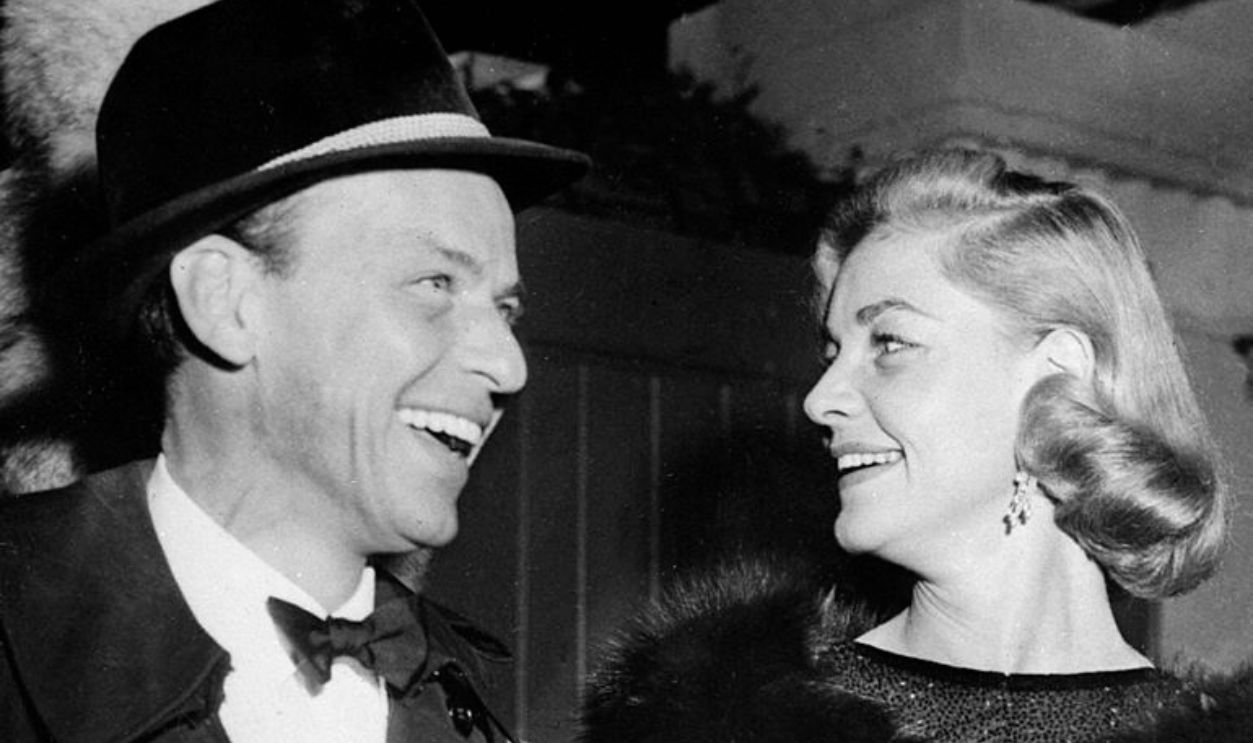 Undated and unlocated picture shows legendary US singer Frank Sinatra and US actress Lauren Bacall.