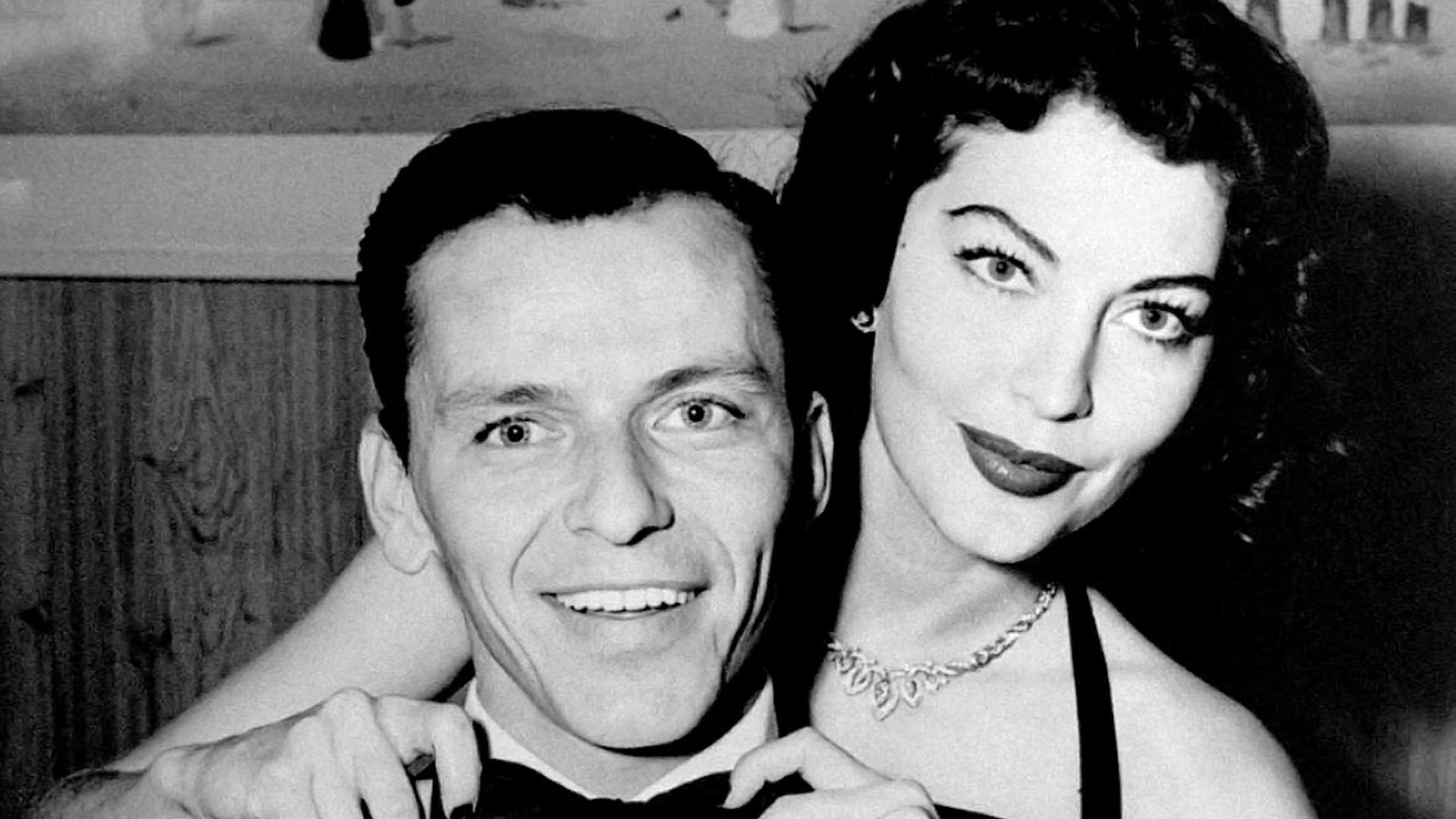 Photo of Frank Sinatra and his second wife, Ava Gardner in London on December 9, 1951. They had been married on November 7 (source).