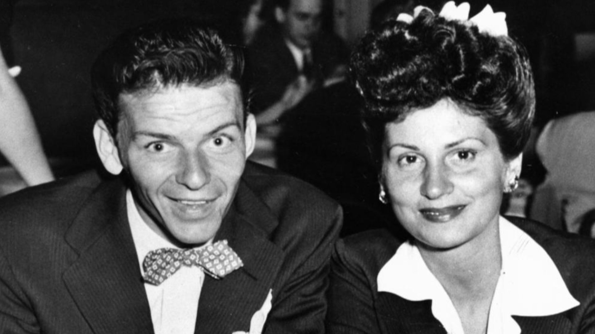 Photo of Frank Sinatra and his first wife, Nancy Barbato Sinatra, at the Stork Club in Manhattan. Nancy, Frank's first wife, was married to him from 1939 to 1951.