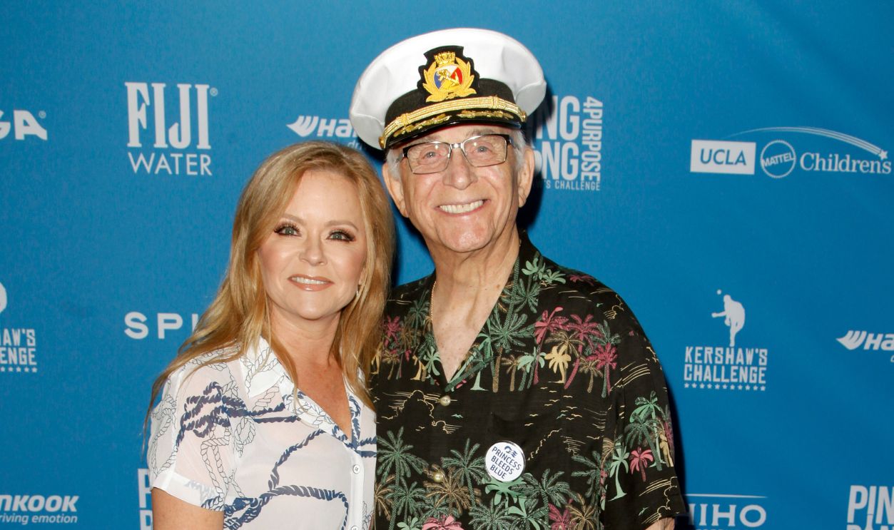 (L-R) Jill Whelan and Gavin MacLeod attend Clayton Kershaw's 7th Annual Ping Pong 4 Purpose at Dodger Stadium on August 08, 2019 in Los Angeles, California.