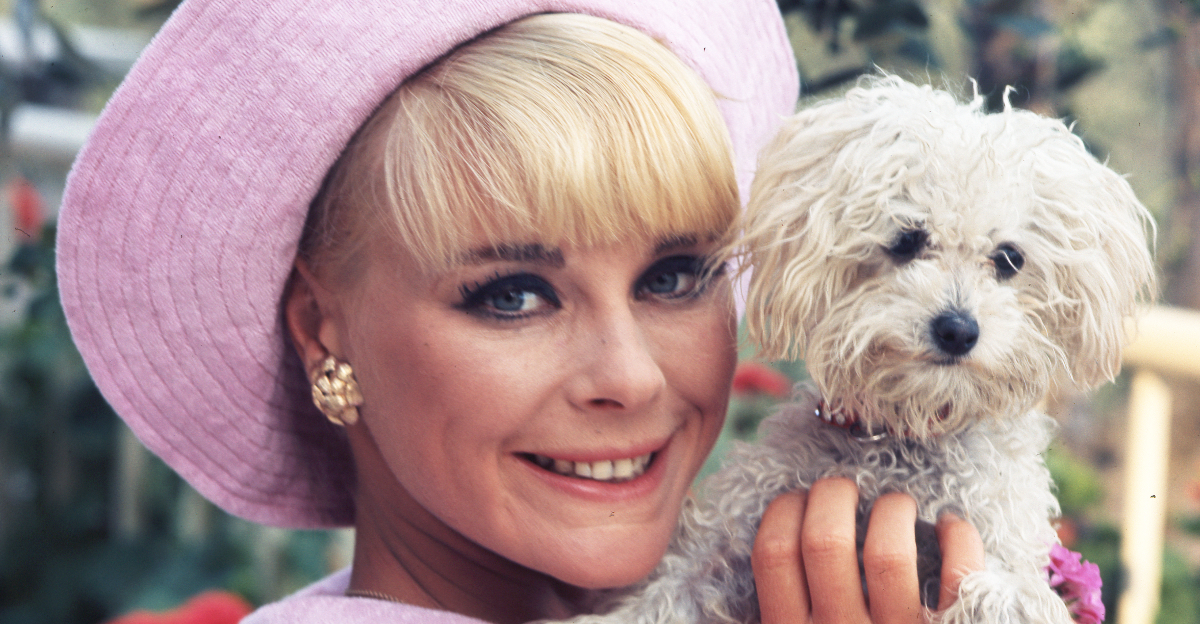 Elke Sommer with her dog