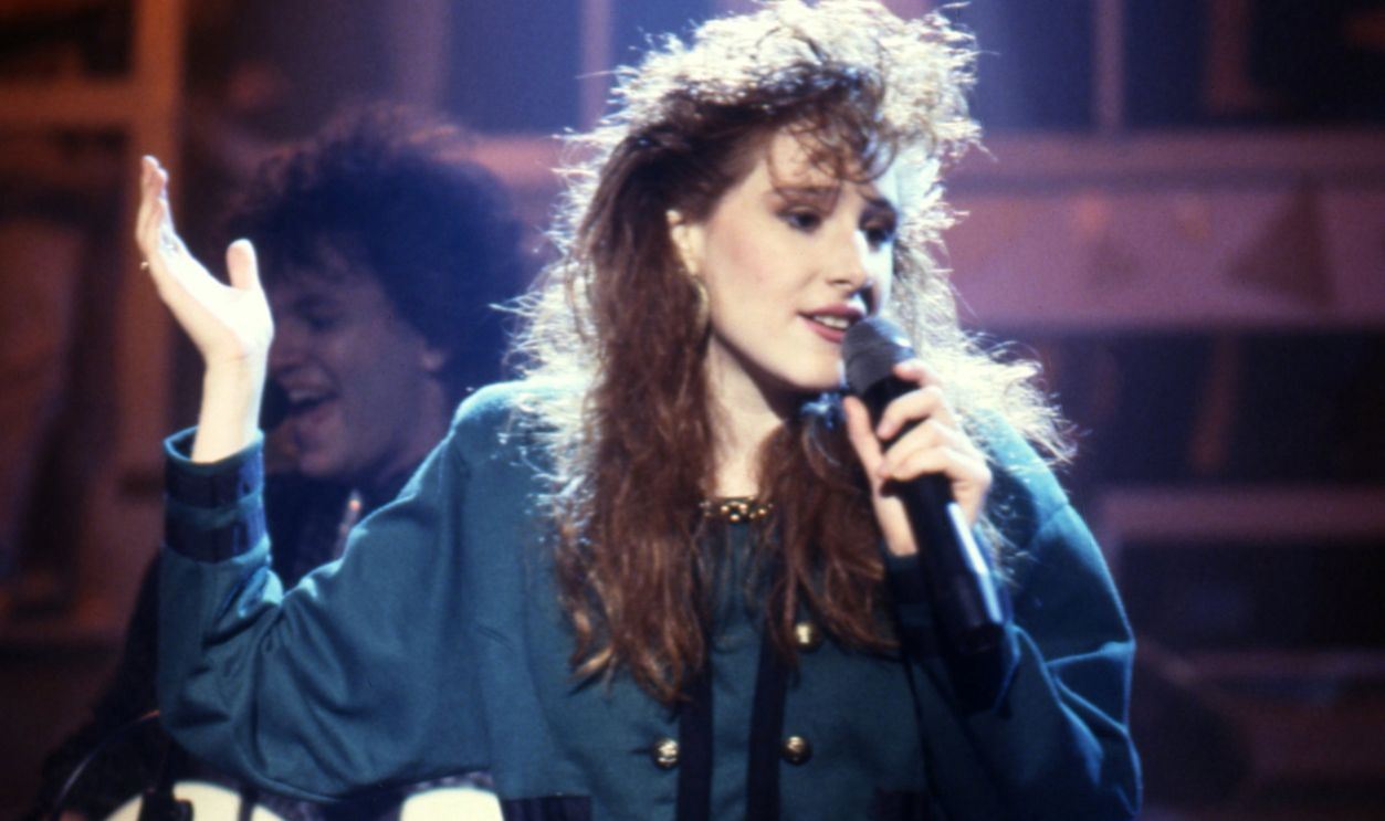Pop Star Tiffany Performing on a TV Show