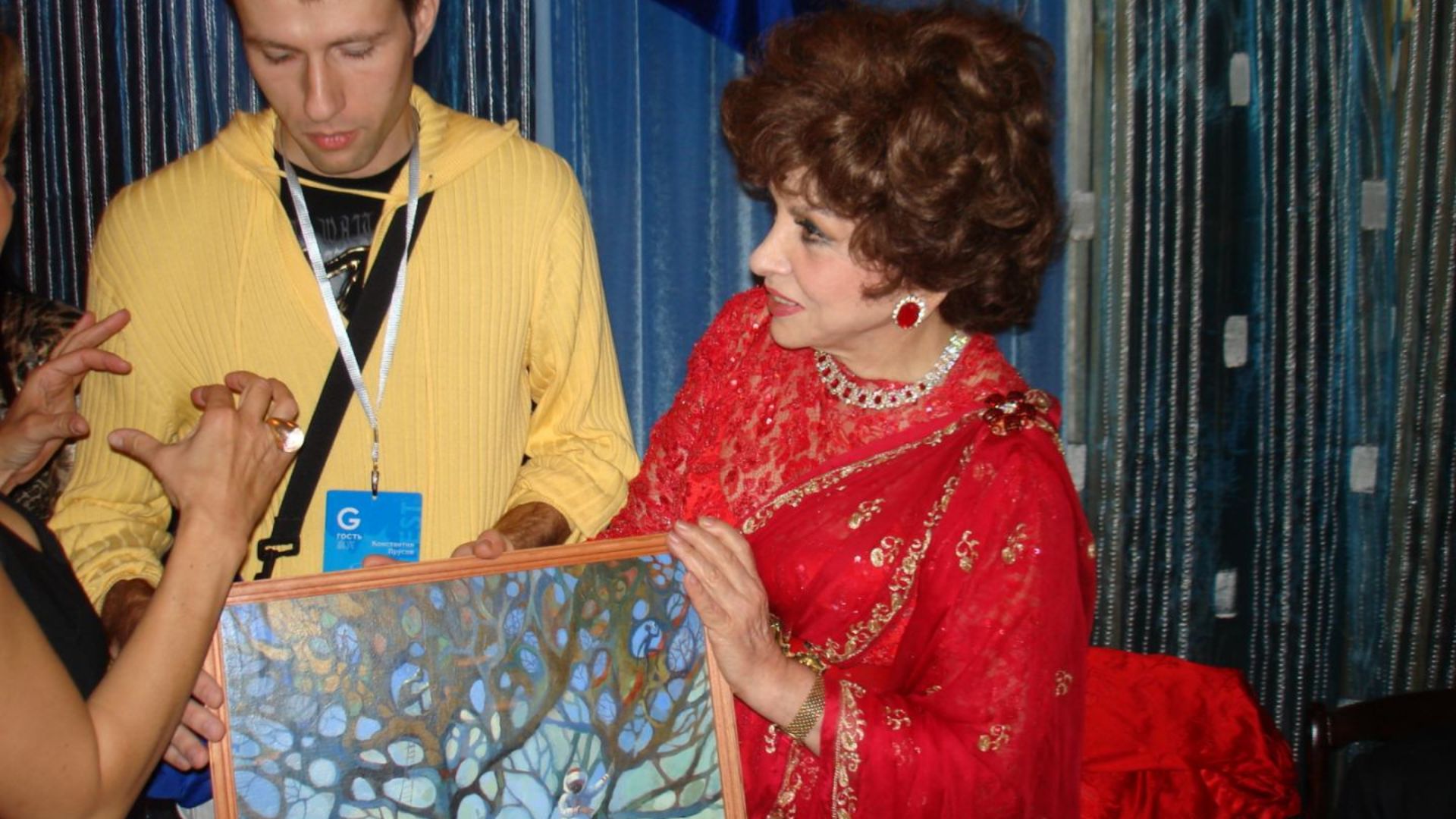 Dina Lollobrigida with belorussian painter of Prusau Kanstantsin