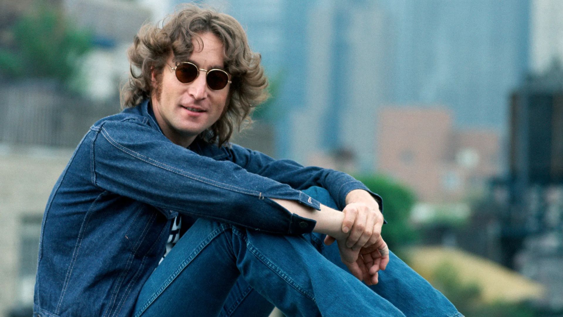 Press photo of John Lennon dated to 1974. It was a part of a press kit themed