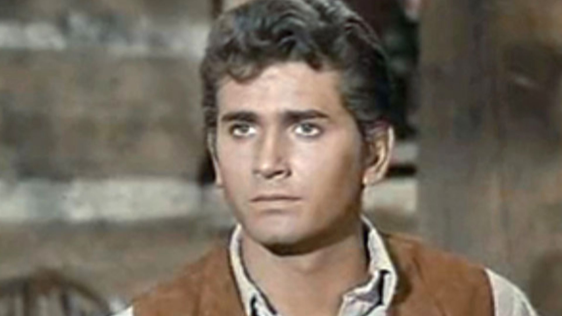 Cropped screenshot of Michael Landon from the television series Bonanza.  Episode: