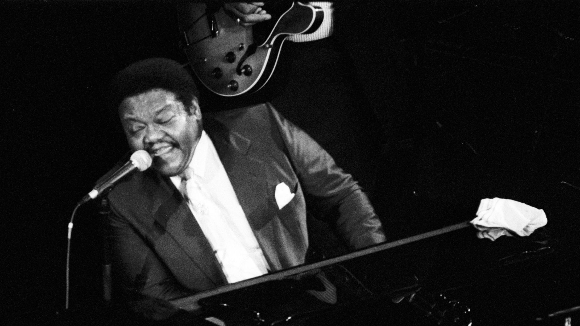 Le chanteur pianiste américain Fats Domino en concert à Deauville (Normandie, France) en 1992.