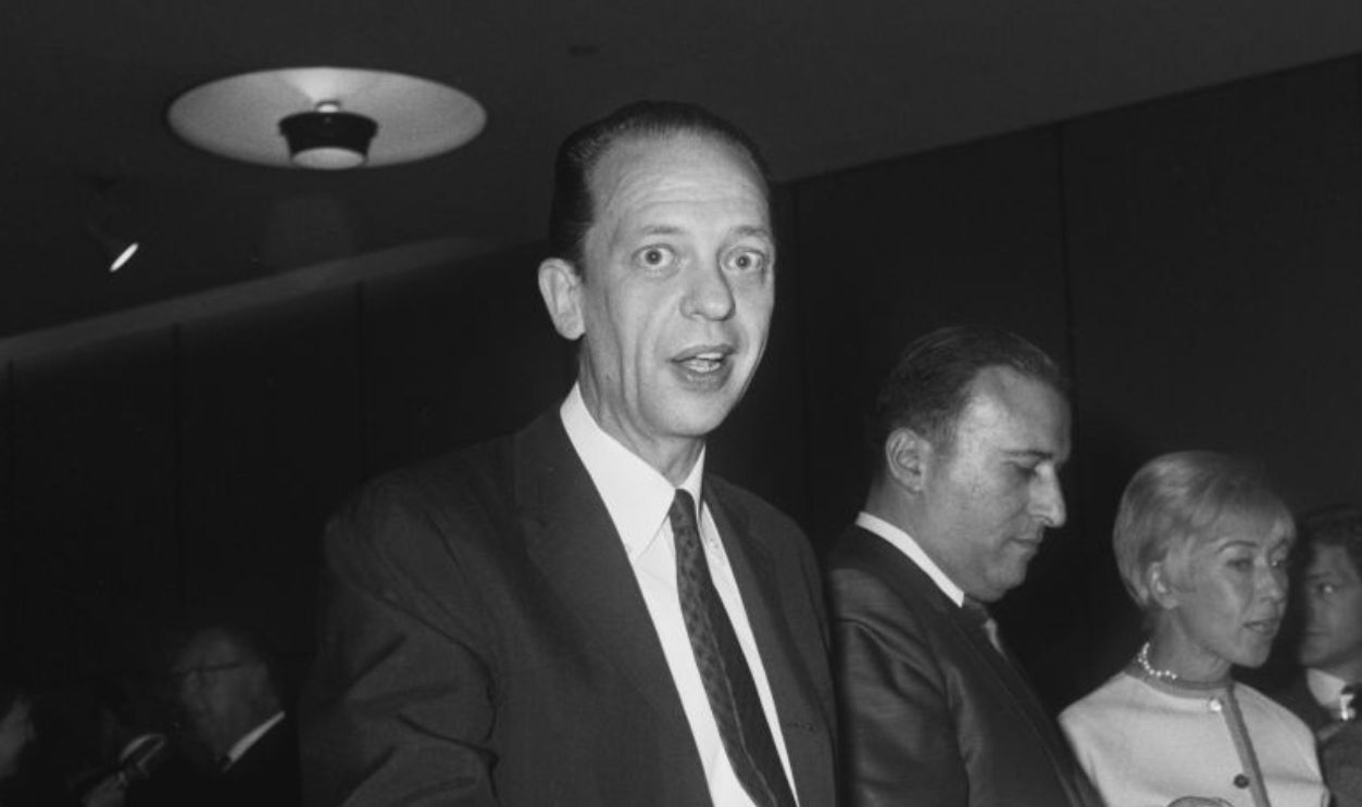 American actor and comedian Don Knotts (1924 - 2006) at a party for the Western film 'Texas Across the River', USA, 1966.