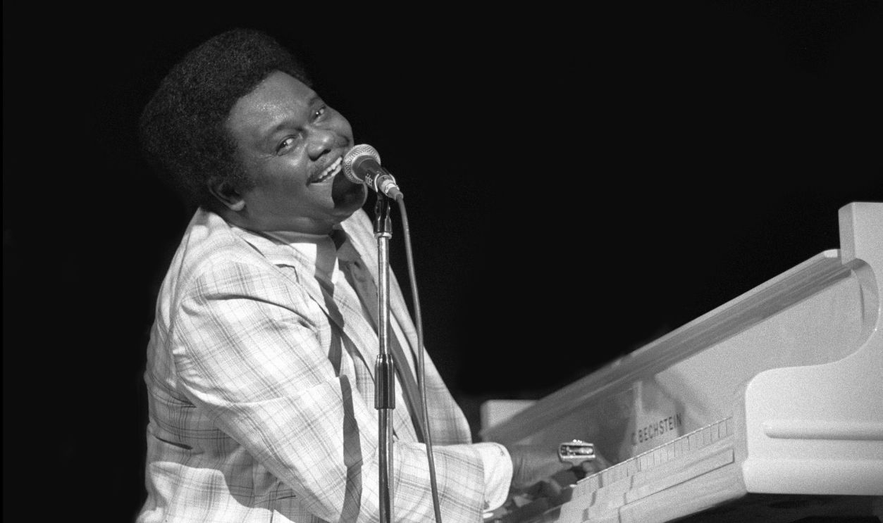 R&B singer and songwriter Fats Domino performs at the Hammersmith Odeon on October 21, 1981 in Liondon, England. 