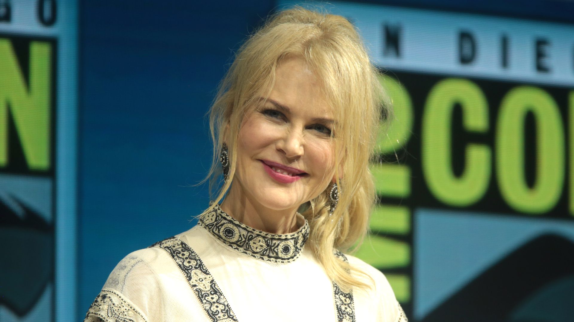Nicole Kidman speaking at the 2018 San Diego Comic Con International, for