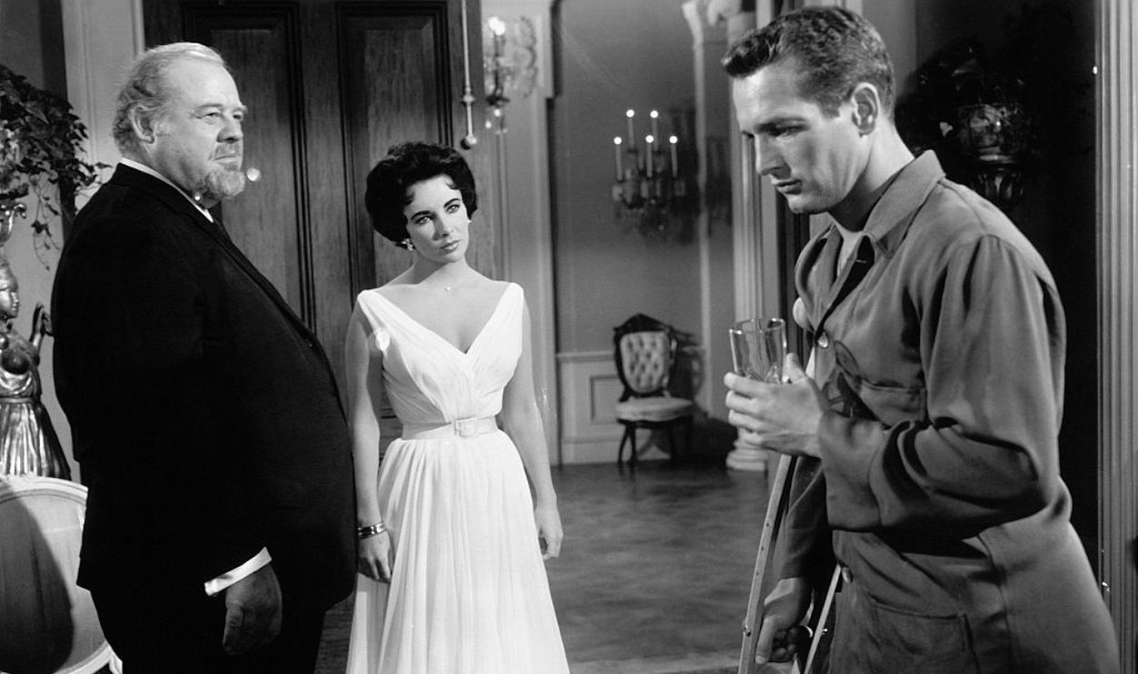 Portrait of Paul Newman, Elizabeth Taylor and Burl Ives