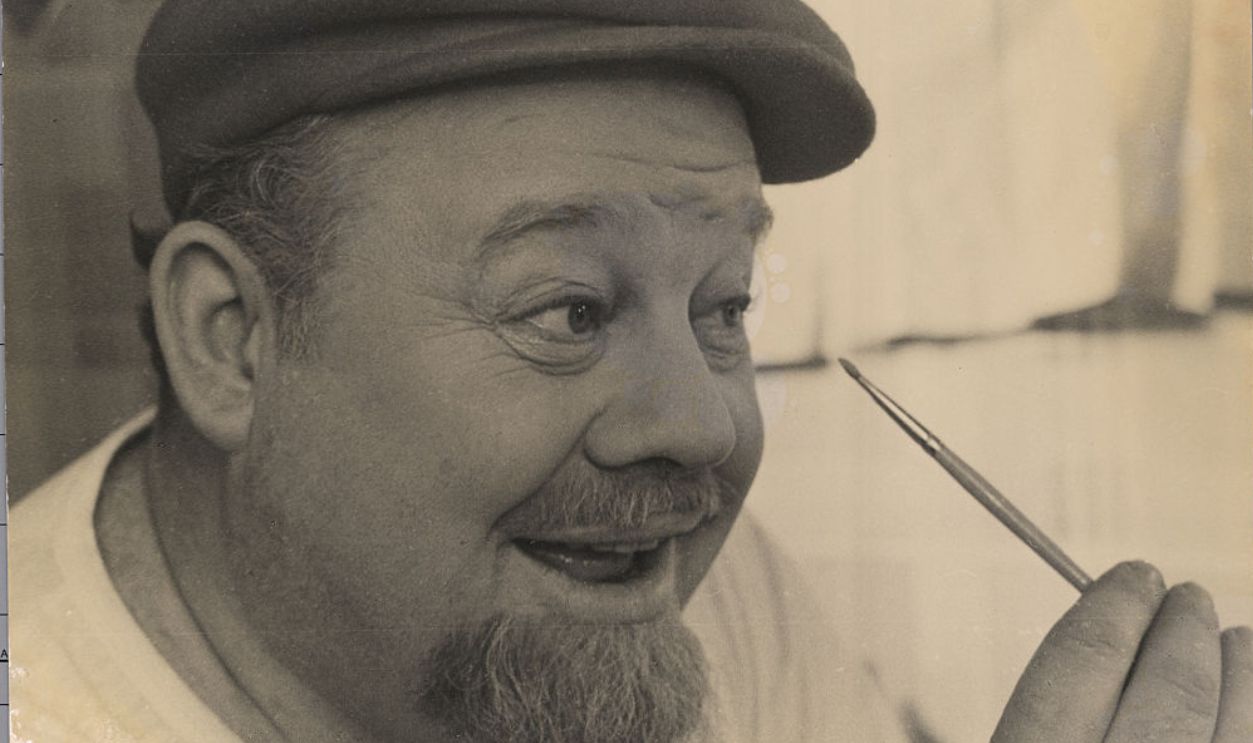 Burl Ives Applying Face Make Up