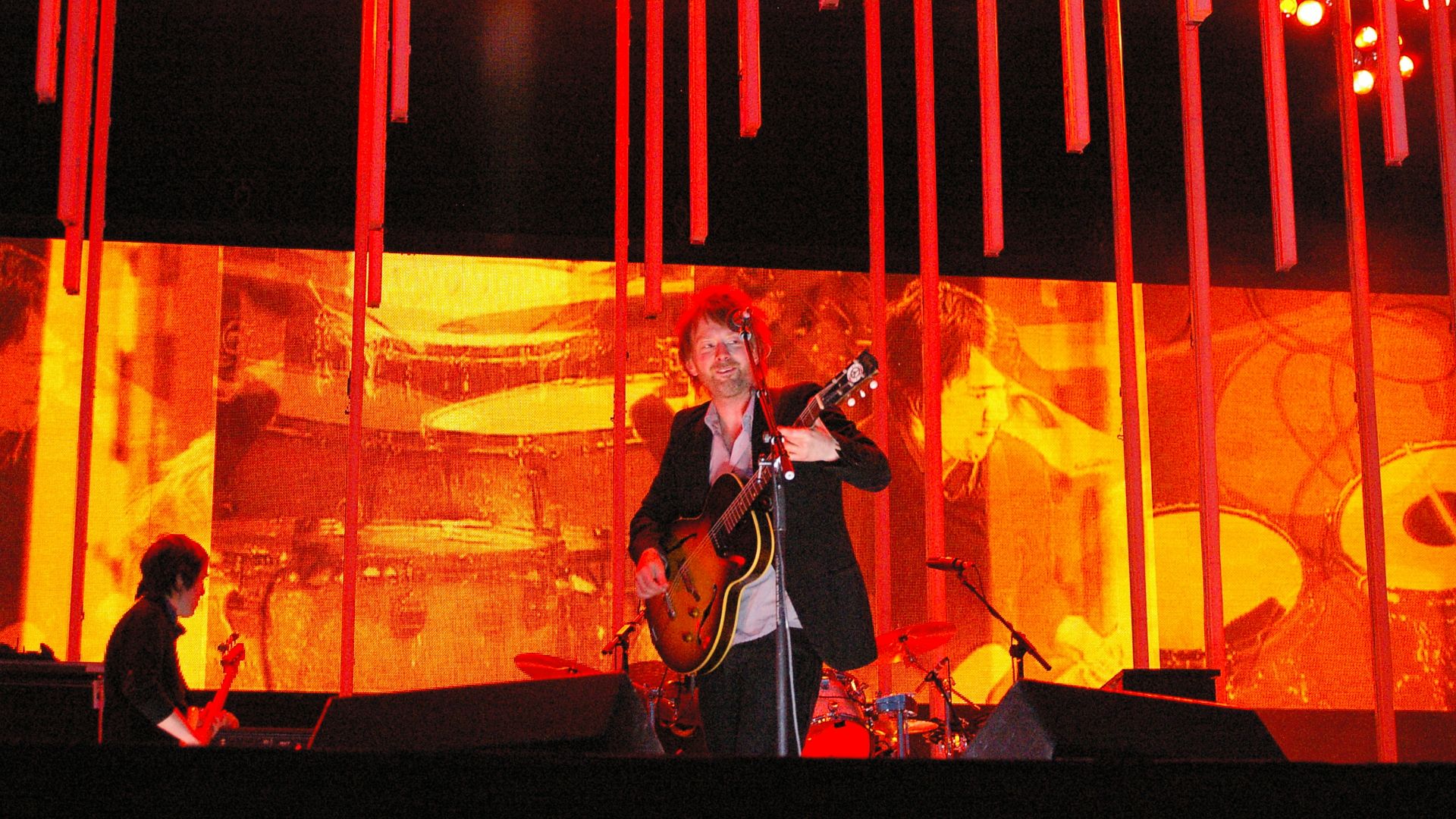 Thom Yorke, Radiohead - Arras, France
Radiohead, at Main Square Festival (Arras, France) in July 2008.