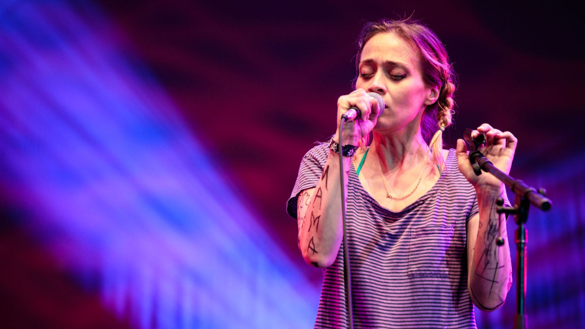 Fiona Apple joins the Watkins Family Hour house band for Bob Dylan’s Highway 61 Revisited at Lincoln Center's Out of Doors series, August 8, 2015. Photo by Sachyn Mital.
