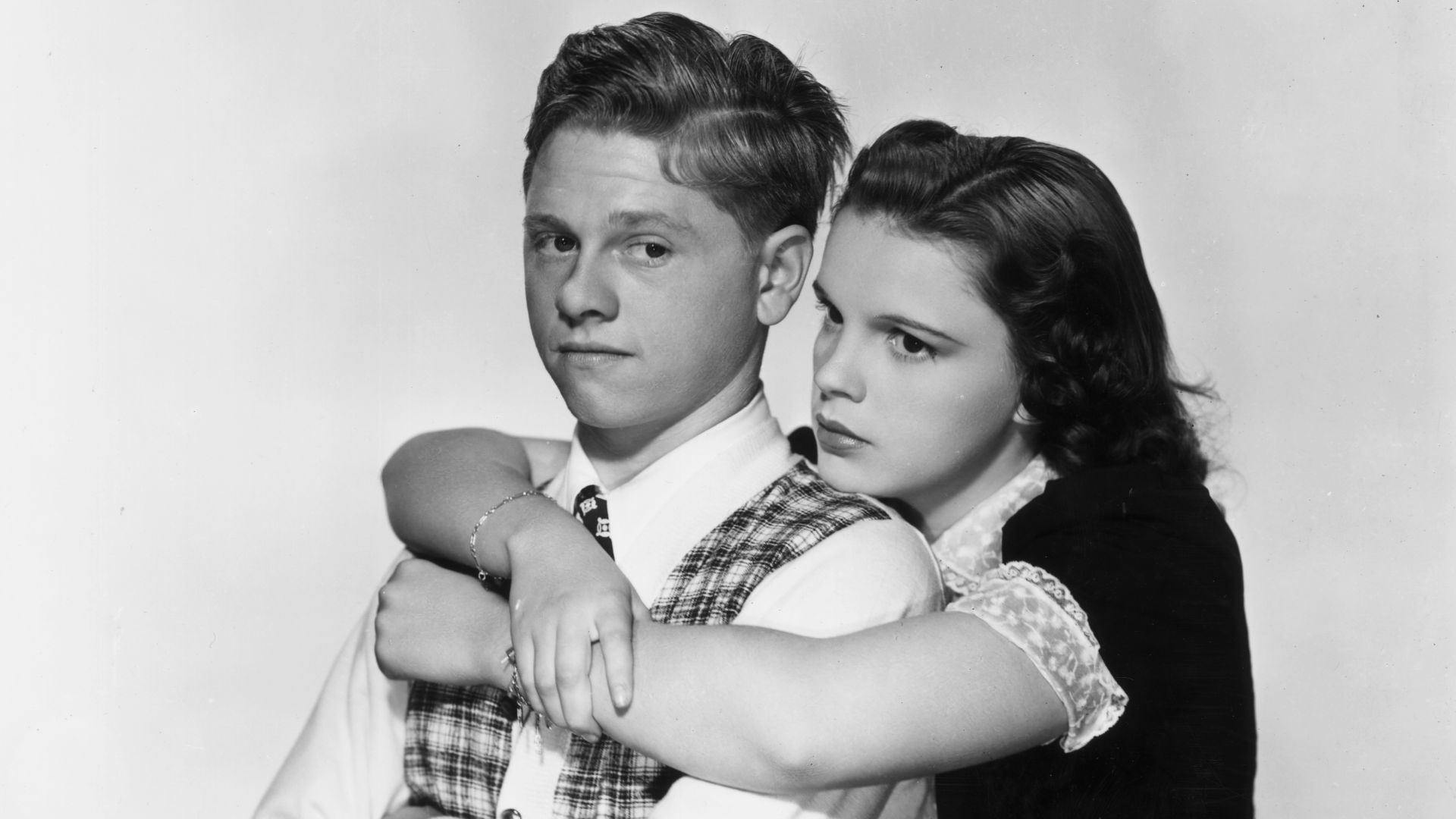 Publicity photo of Mickey Rooney and Judy Garland for film Love Finds Andy Hardy.