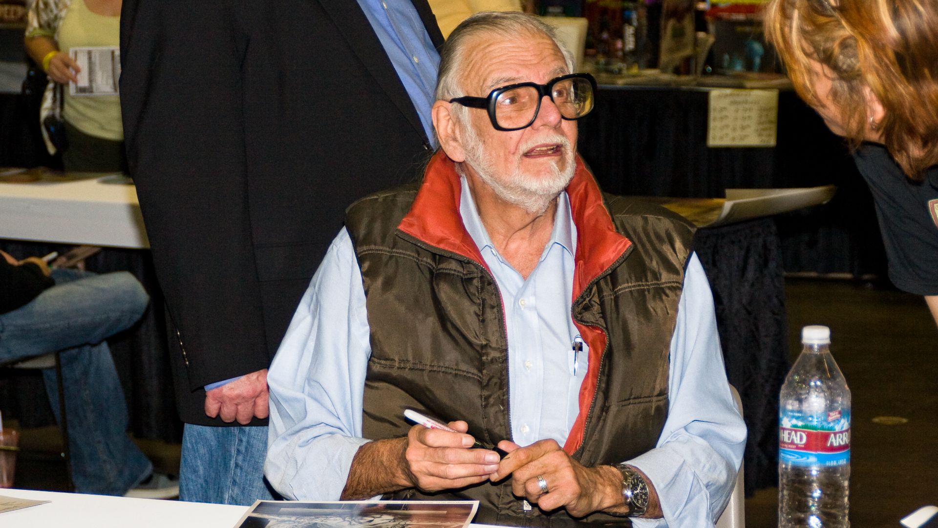 George A. Romero, director of Night of the Living Dead (1968) signs autographs at Fangoria's weekend of Horrors convention, Los Angeles California. Sunday April 27th, 2008.