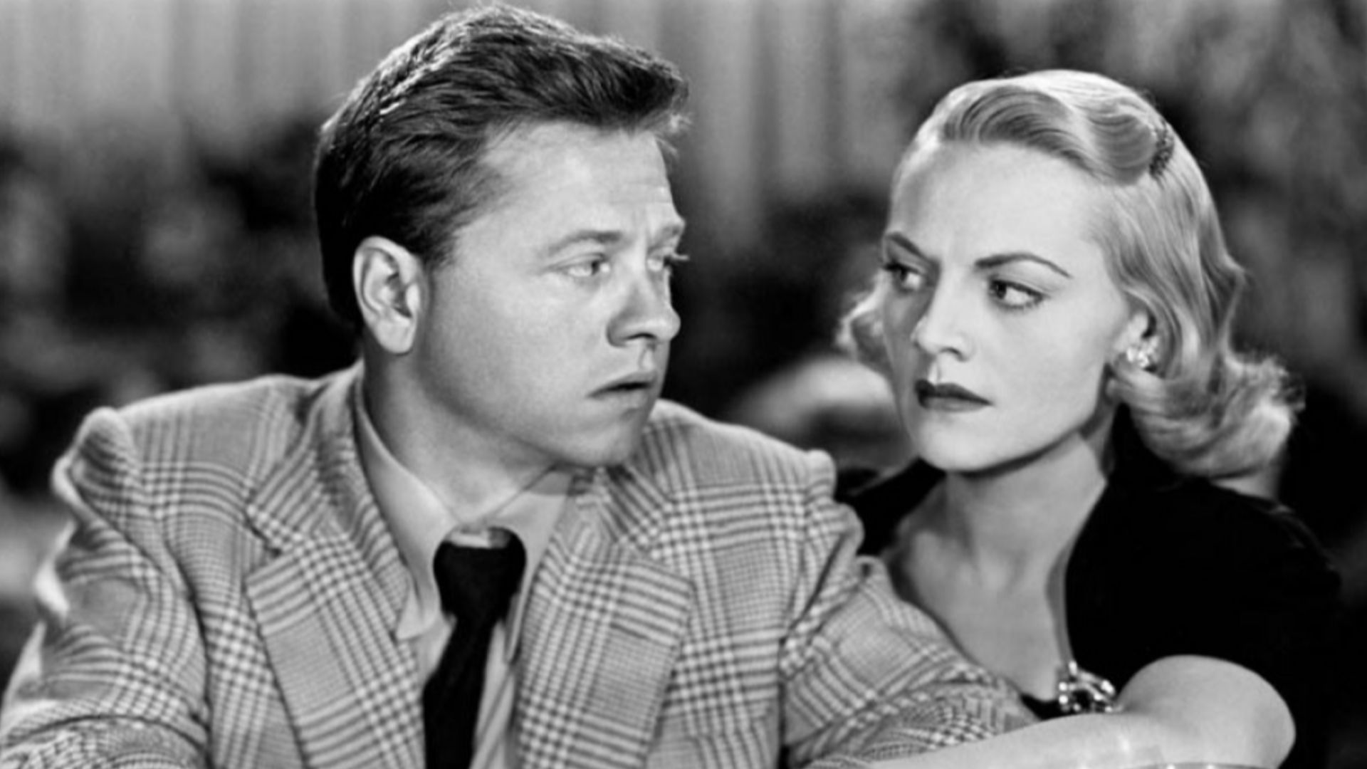 Mickey Rooney and Jeanne Cagney in the American film Quicksand (1950) - publicity still