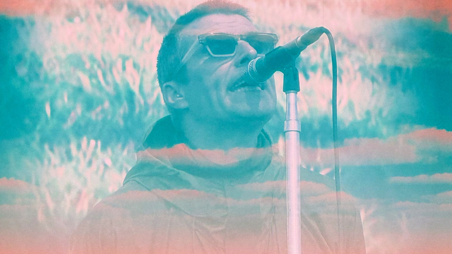 Oasis performing 'Whatever' live at Heaton Park, Manchester, Saturday July 12, 2025 (L-R: Gem Archer, Andy Bell, Liam Gallagher, Joey Waronker (not visible), Paul